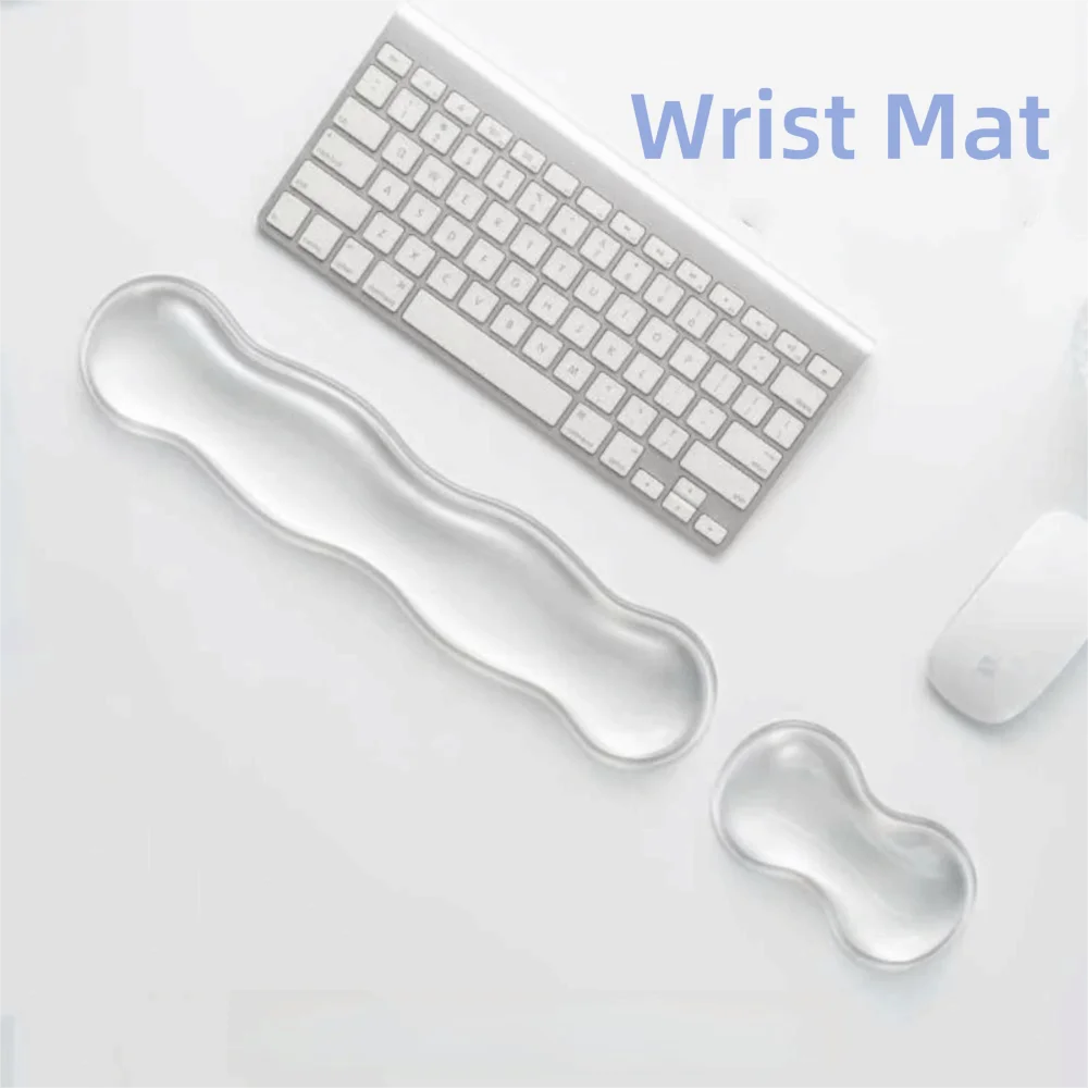 

Мягкий эргономичный коврик для мыши с подставкой для запястья, силиконовый противоскользящий коврик для клавиатуры, подставка для запястий, прозрачная подставка для запястья мыши, офисное использование