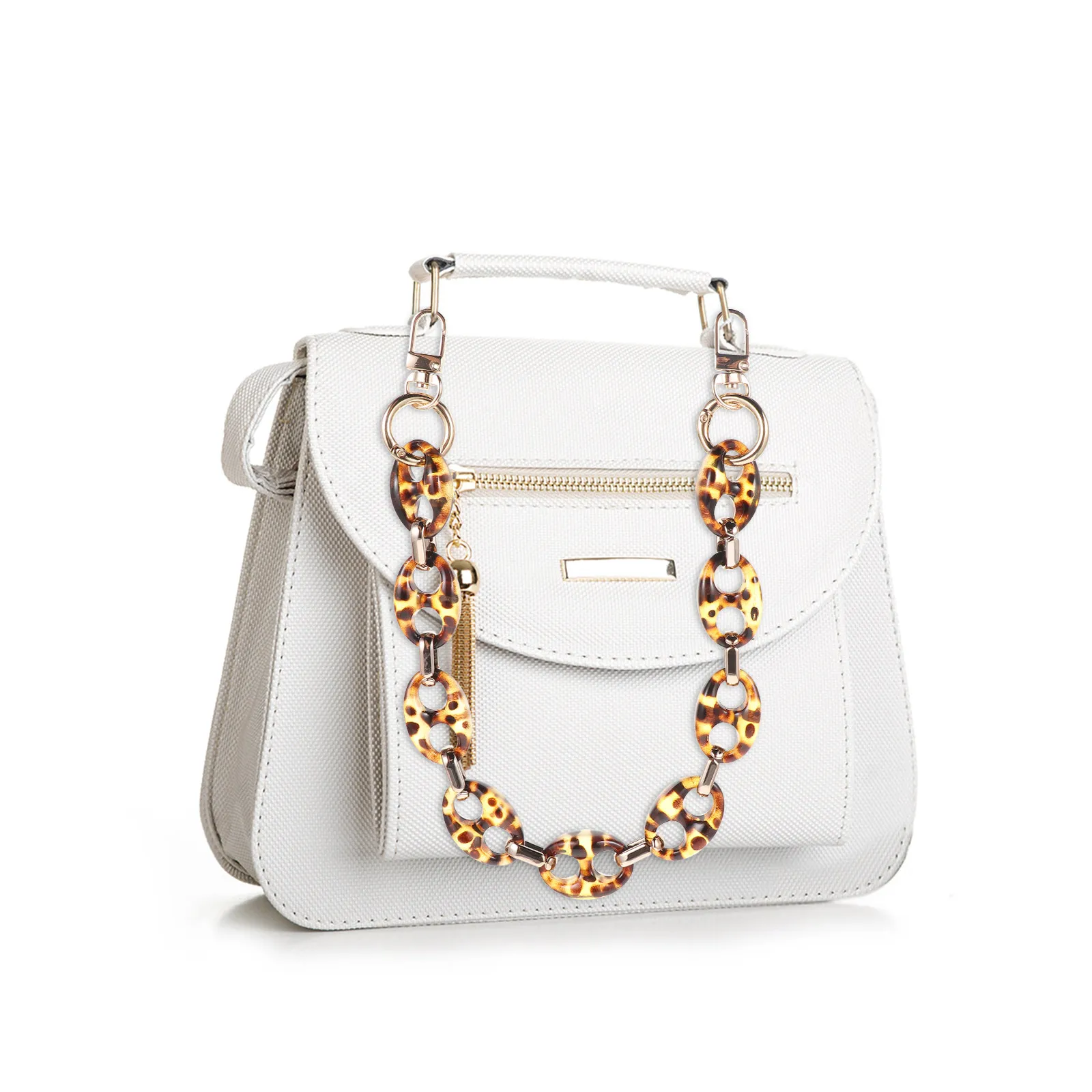Premium Acrylic Bag Chain Strap for Handbag DIY Projects Strong Load Bearing Retro Contrast Color Fashion Bag