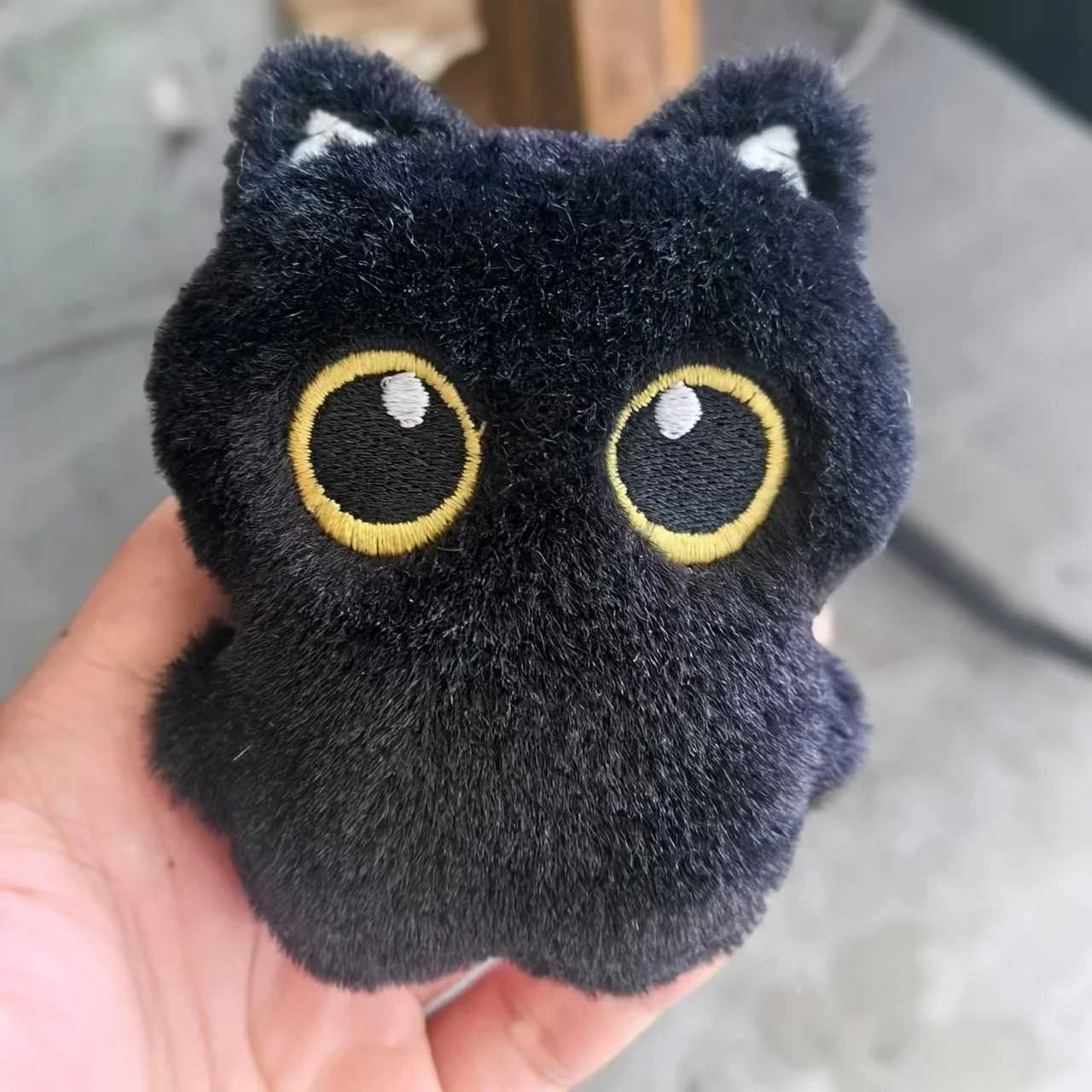 Colgante de muñeco de gato pequeño negro de peluche, decoración colgante versátil, llavero de mochila de juguete de peluche con forma de gato, 1 Uds.