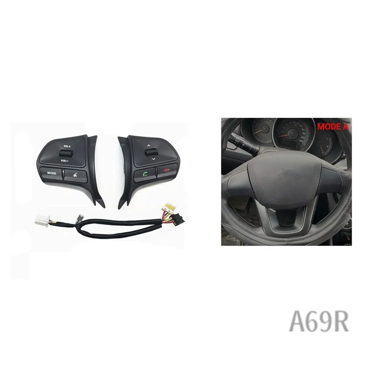 

A69R-Steering Wheel Cruise Control Switch Multifunction For KIA RIO K2 2011-2014 With Backlight