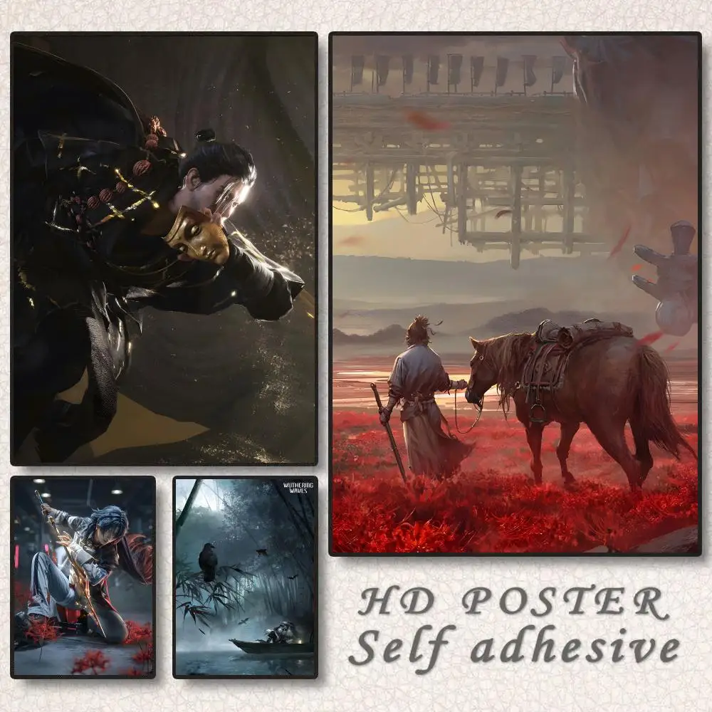 Chinese martial arts games W-Where Winds Meet Poster Wall Art Sticker Mural Print Decorative Poster for Living Room Home Decor