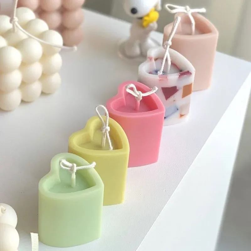 

DIY Love Heart Candle Silicone Mold Acrylic Heart Shape Aromatic Soap Resin Gypsum Mould Holiday Gifts Craft Supplies Home Decor