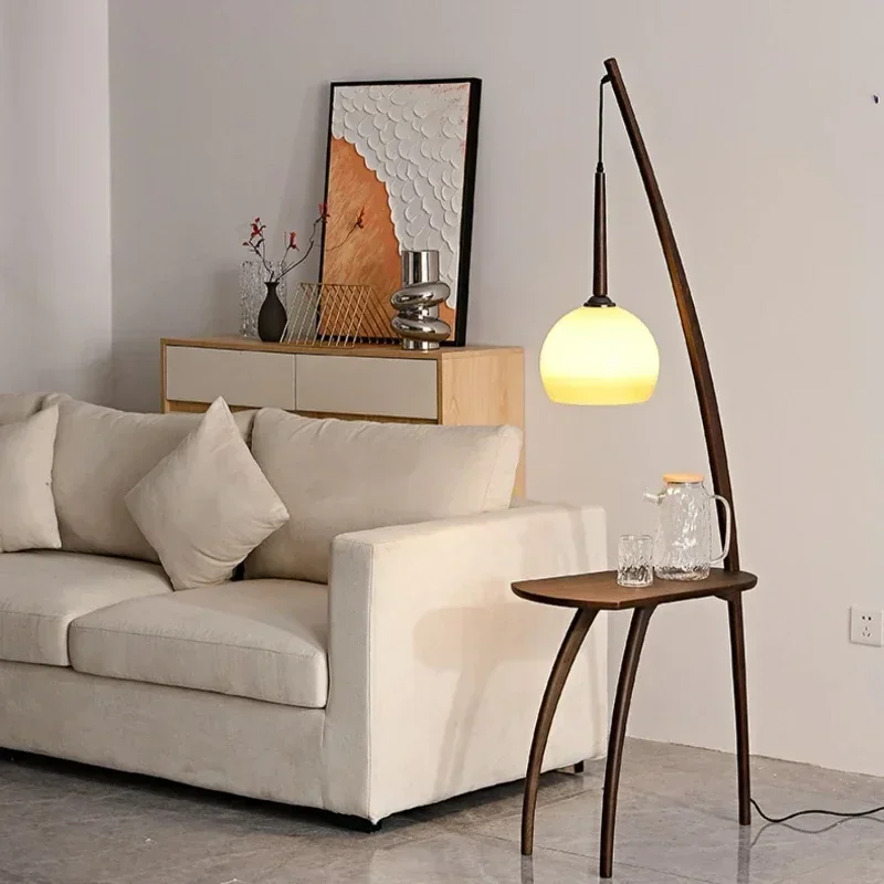 Hot sales Hot salesAtmosphere Yuzu Floor Lamp Premium Sense with Table Coffee Table New Chinese Storage Retro Wabi Sand Wind