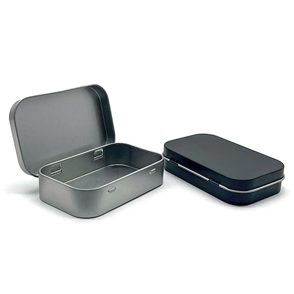 Metal Iron Box Small Empty Frosted Storage Box Flip Lid Hinged Pill Candy Container Lipstick