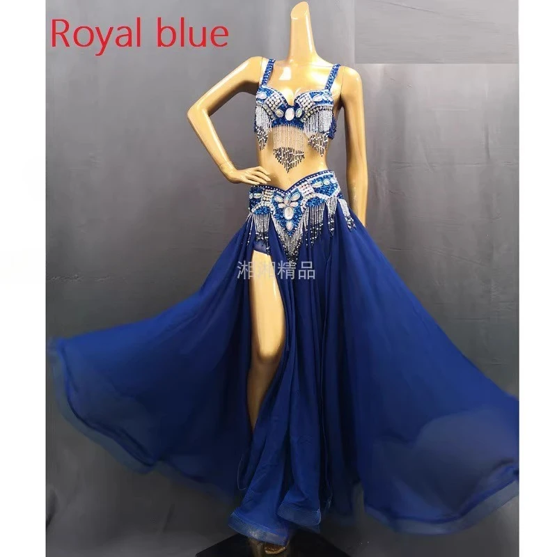 맞춤형 섹시한 성인 플러스 사이즈 밸리 댄스 의상 스팽글 무대 공연 의상 세트 벨리 댄스 비용 이국적인 댄스웨어