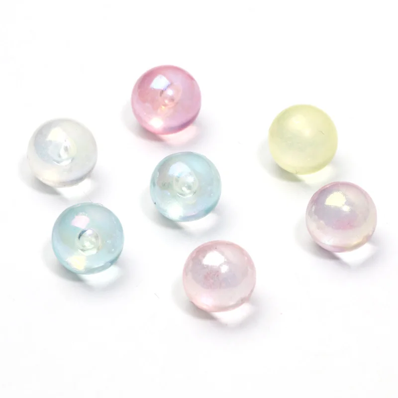 8mm 50pcs No Hole Transparent ABS Round Beads Loose Spacer Acrylic Beads for Jewelry Making DIY Bracelet Keychain Accessories