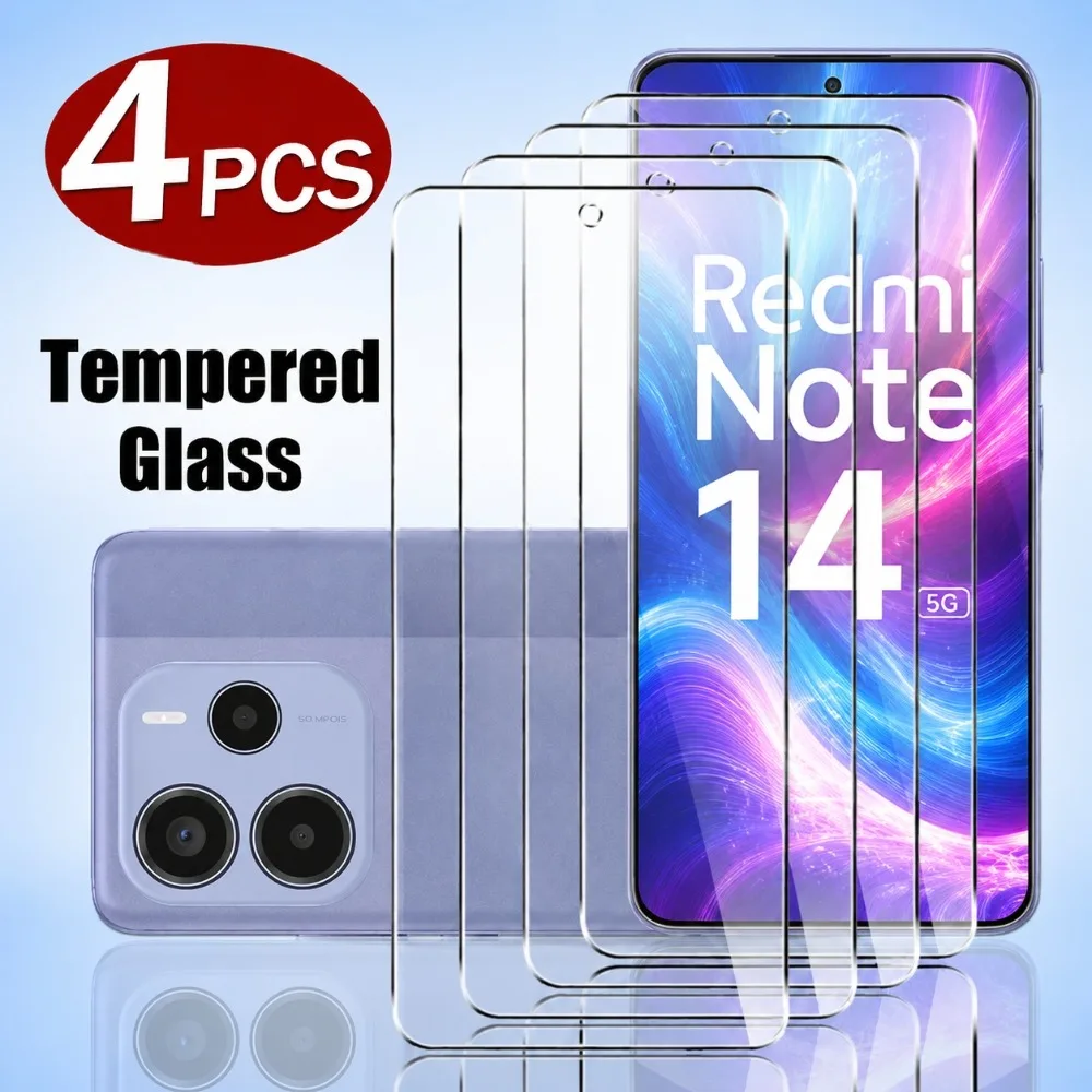 4 Stück Ultra HD Displayschutzfolie für Redmi Note 15 Pro 5G 13 12 11 Pro 14S 12S 11S Panzerglas für Redmi 15C 15 14C 13C 12C 10A