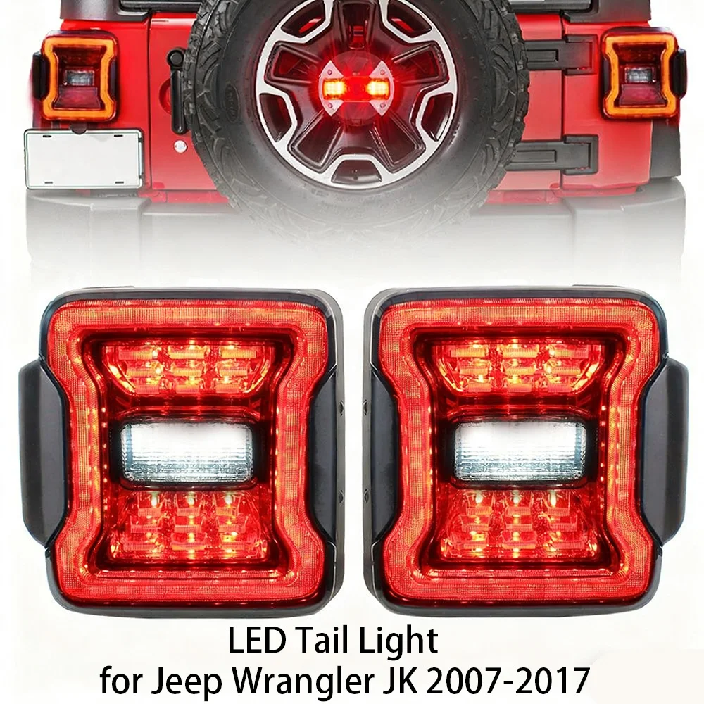 

Для Jeep Wrangler JK 2007-2017 светодиодный задний фонарь в сборе, задние фонари, стоп-сигнал заднего хода, дневные ходовые огни