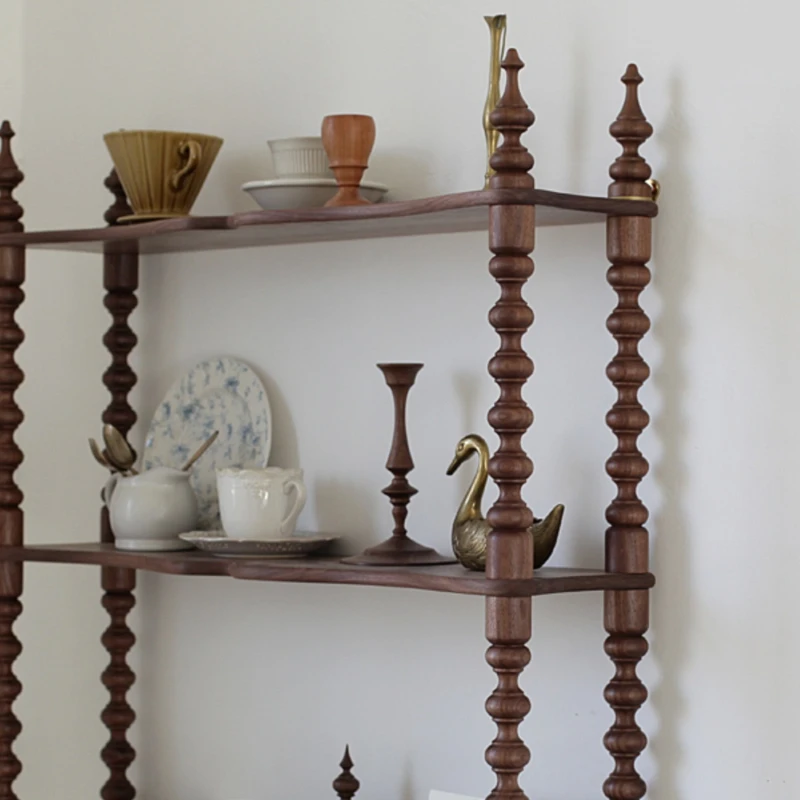 French medieval storage rack, wall mounted partition rack, coffee shop, homestay, Japanese vintage cup and plate display