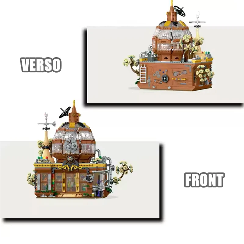 Street View Steampunk Magic Store Model Building Blocks City Magic Shop DIY Model Bricks Toys For Boy Xmas Gifts With Led MOC