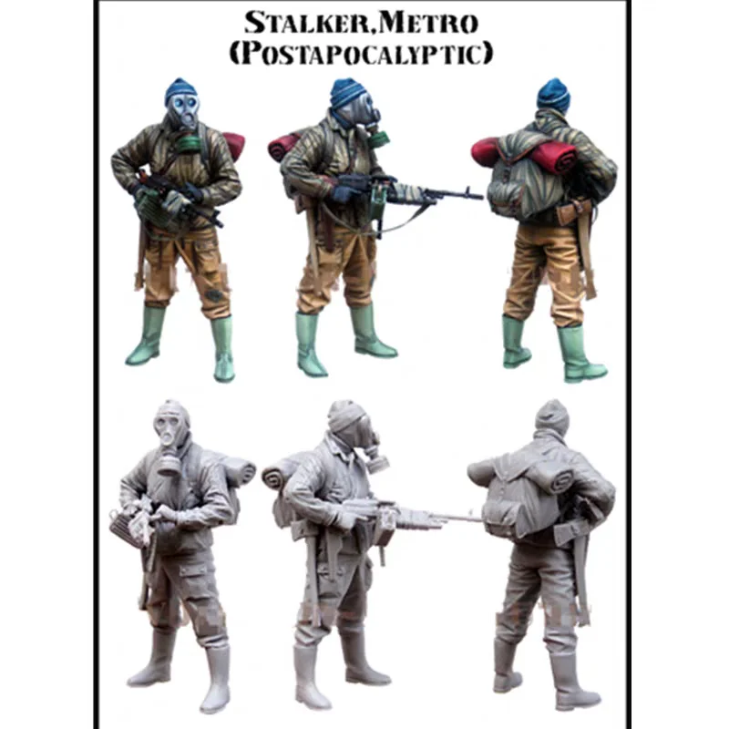 Fantasy Series Resin Model Kit - Stalker Metro Post Apocalyptic 35814 Collectible Building Blocks Unassembled Model