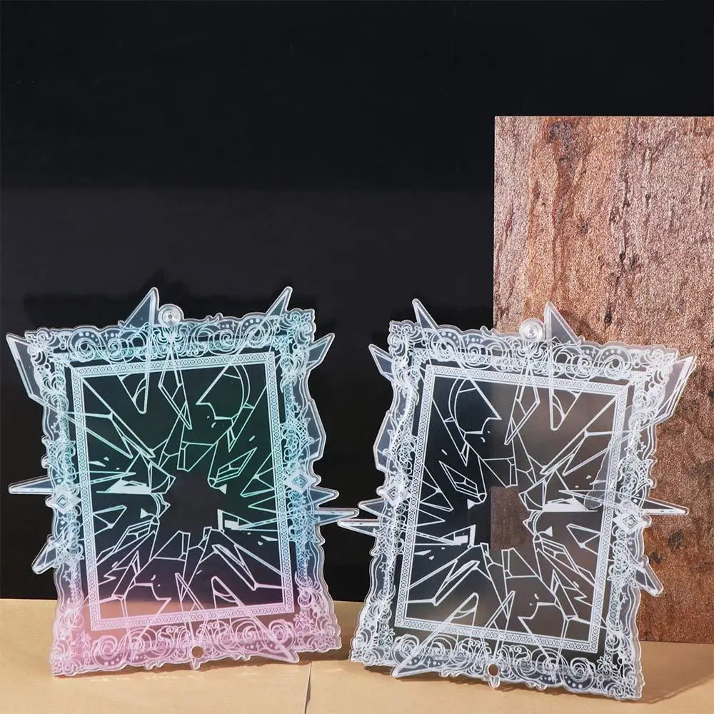 Broken Mirror Idol Card Display Stand Waterproof Transparent Card Protective Case Acrylic Dustproof Photo Card Holder