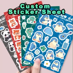 20PCS Custom Vinyl Sticker Sheet Waterproof Decorative Logo Label Laptop Cartoon Anime Cute Vinyl Stickers Book Decoration