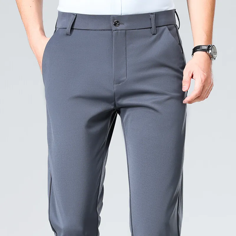 Plus Size Big and Tall Mens Trousers Business Casual Loose Straight Leg Pants Comfort Fit Office Work Commuting No Tight Classic