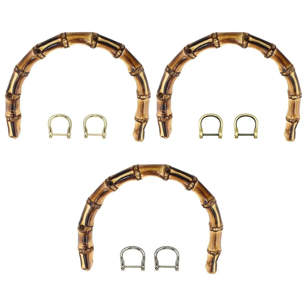 Gift Box Handle Detachable Bamboo Purse Handles U-Shaped With Buckle Handbag Band Handle 15.5CM Bamboo Bag Handles Handbags