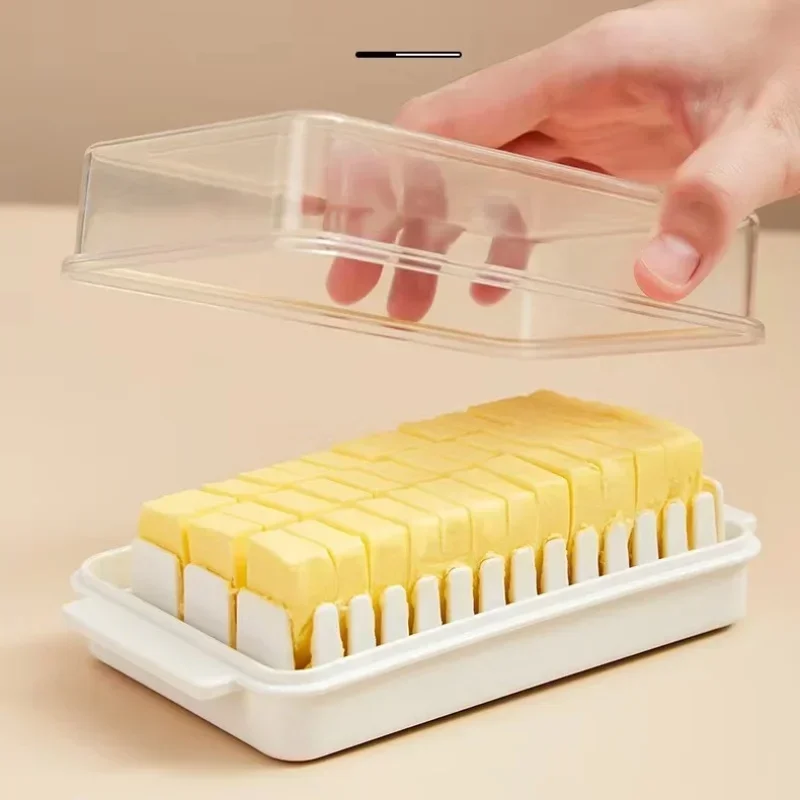 

White Butter Cutting Box Auxiliary Covered Butter Cutter Storage StorageBox Baked Cheese Cheese Slicing Storage Box
