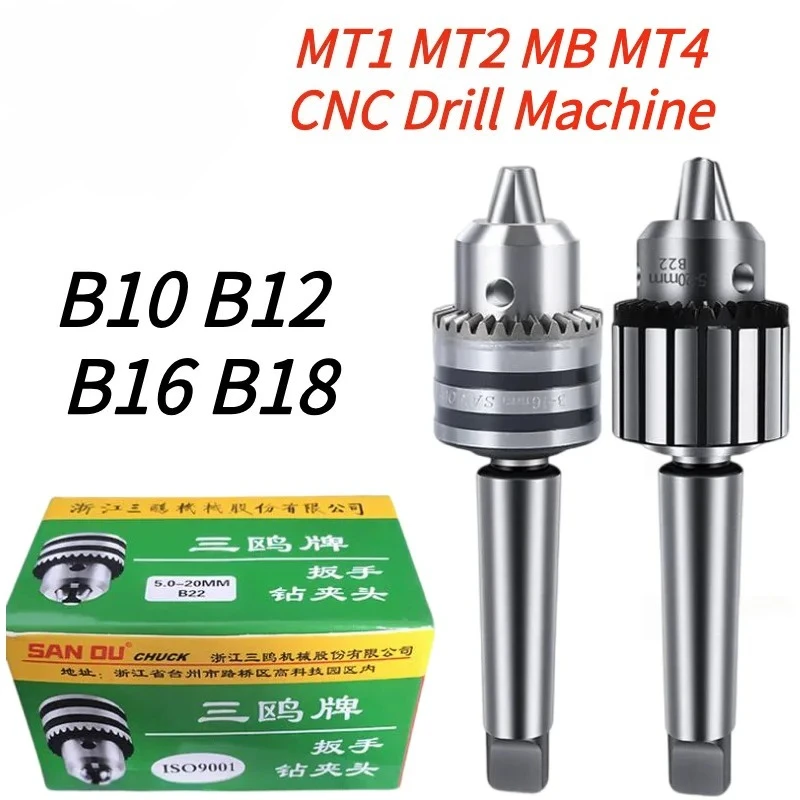 AliExpress NONE Morse MTA MTB MT1 MT2 MT3 MT4 Tapper Shank Drill Chuck B10 B12 B16 B18 0.6-6/1-10/1-13/3-16/5-20mm Arbor Lathe CNC Drill Machine