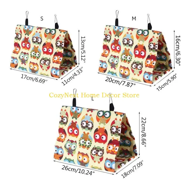 92MF Parrot Hammock Snuggle Happy Hut Hanging Canvas Tent Bed Cave House Small Animal Hideaway for Hamster Budgie Conure - view 3
