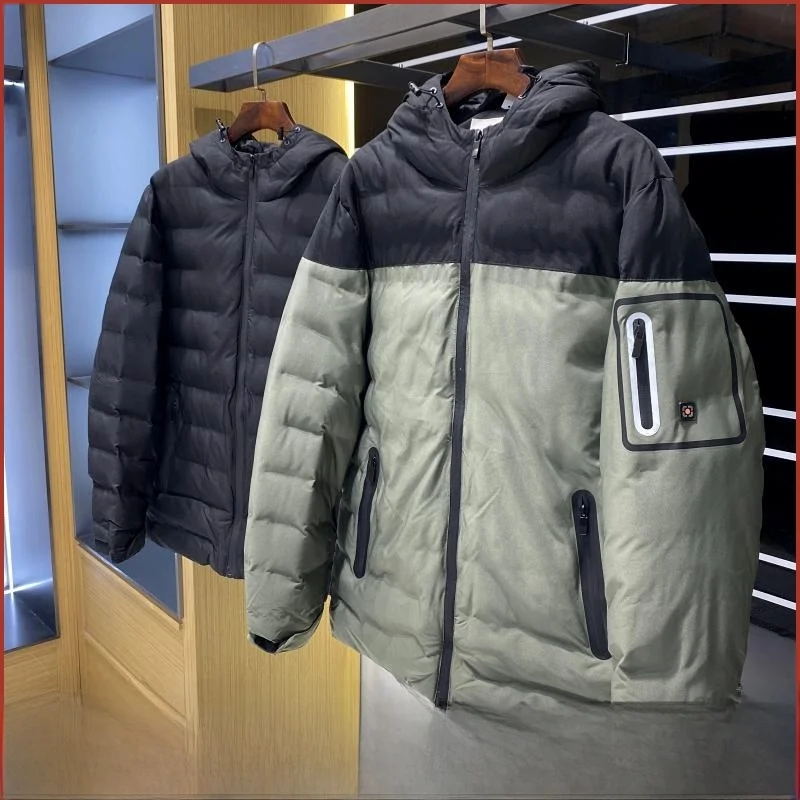 

High Performance able Lightweight Warm Men's Hooded Casual Patchwork Cotton Jaet Outdoor Comfortable Autumn Winter Coat