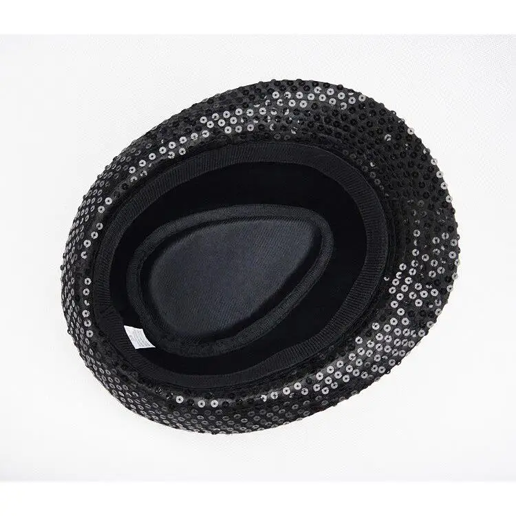 Korean Style Sequin Jazz Hat Adult Children Performance Dance Birthday Cap Black Sequin Party Hat Children Festival Hat view 3