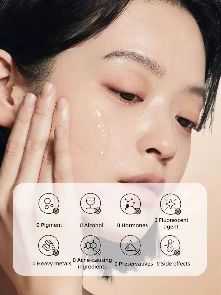 Brak drobnych zmarszczek, od zmarszczek i nie wyglądających na starszych, brak zmarszczek.