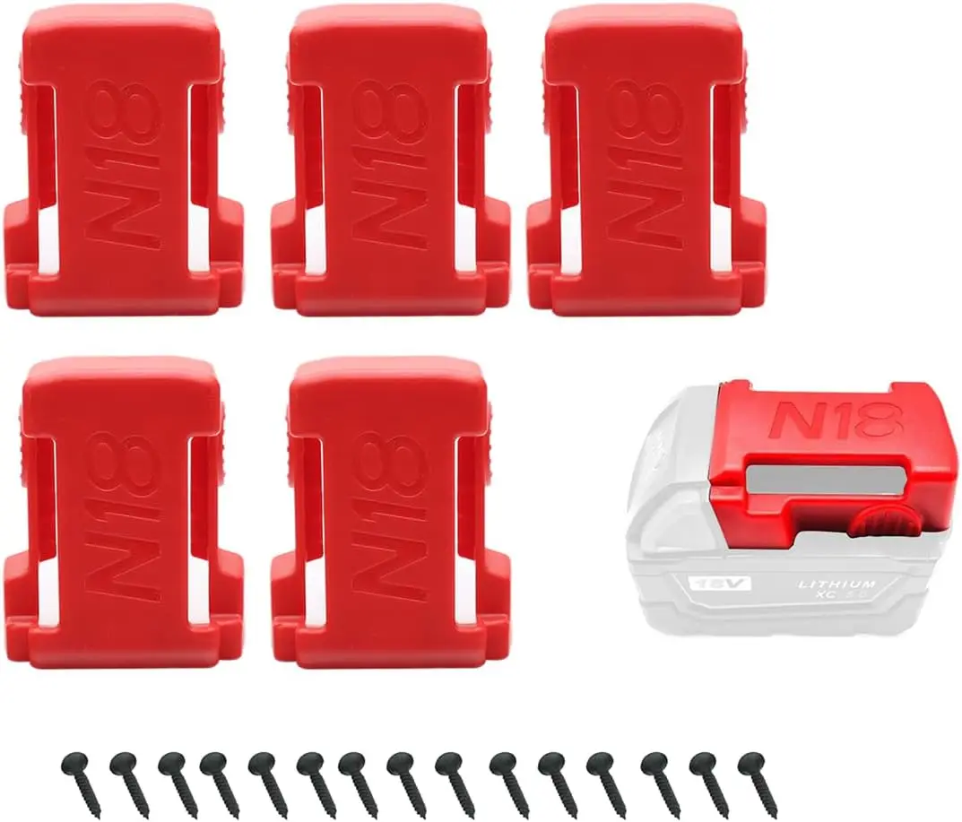 Imagem -02 - Suporte da Bateria Compatível com Milwaukee M18 Doca da Bateria Montagem na Parede Armazenamento para Van Prateleira 18v