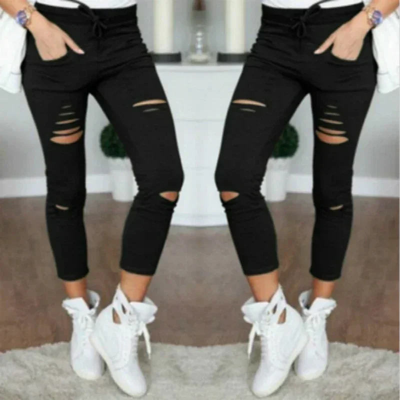 Ripped Jeans for Women Women Big Size Ripped Trousers Stretch Pencil Pants Leggings Women Jeans Woman Jeans