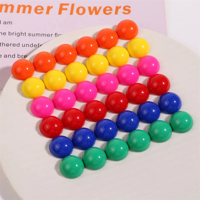 

Free shipping 100pcs/lot 16mm color print geometry rounds shape resin cabochon beads diy jewelry garment/hair accessory