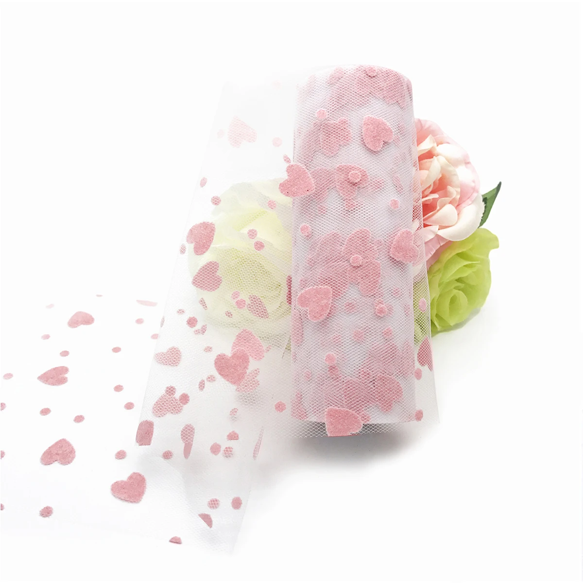 

Fashion Tulle Roll Spool Love Decoration Tulle Fabric for Wedding Party Gift Wrap Event Decorations