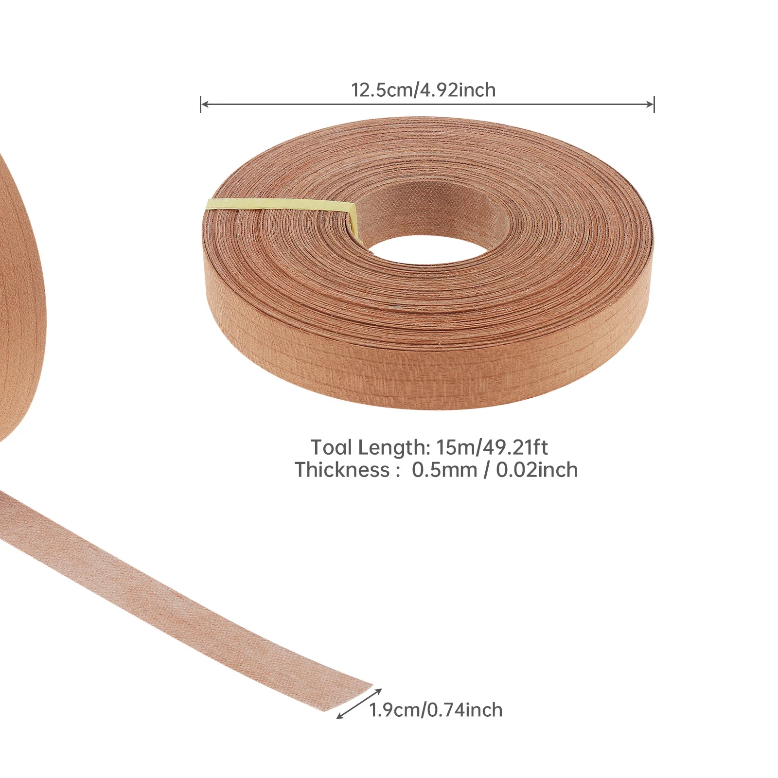 15M Hot Melt Adhesive Cherry Edge Banding for Plywood Table / Furniture / Cabinet , Pre-glued Veneer Edging
