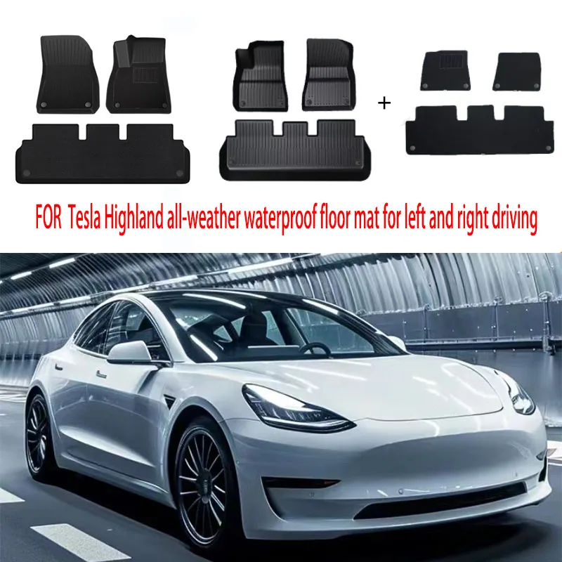 

For Tesla Floor Mats Model 3 Y 2021-2024 Car Four Seasons Waterproof Non-slip Floor Mat NEW TPE Special Car Accessories