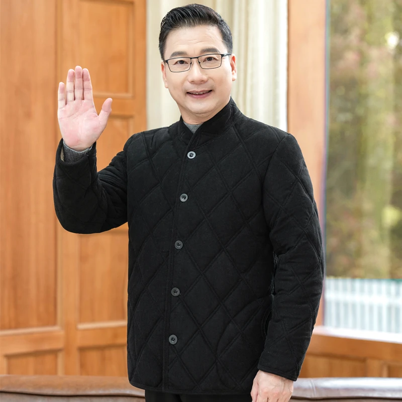 

Thiened Fce Warmth Cotton Jaet Мужская верхняя одежда Зимнее пальто Dad Sle Повседневное деловое шикарное длинное пальто обычного кроя Sve