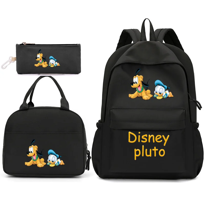 

3pcs Disney Pluto Mickey Backpack with Lunch Bag for Women Student Teenagers School Bags Comfortable Travel Sets