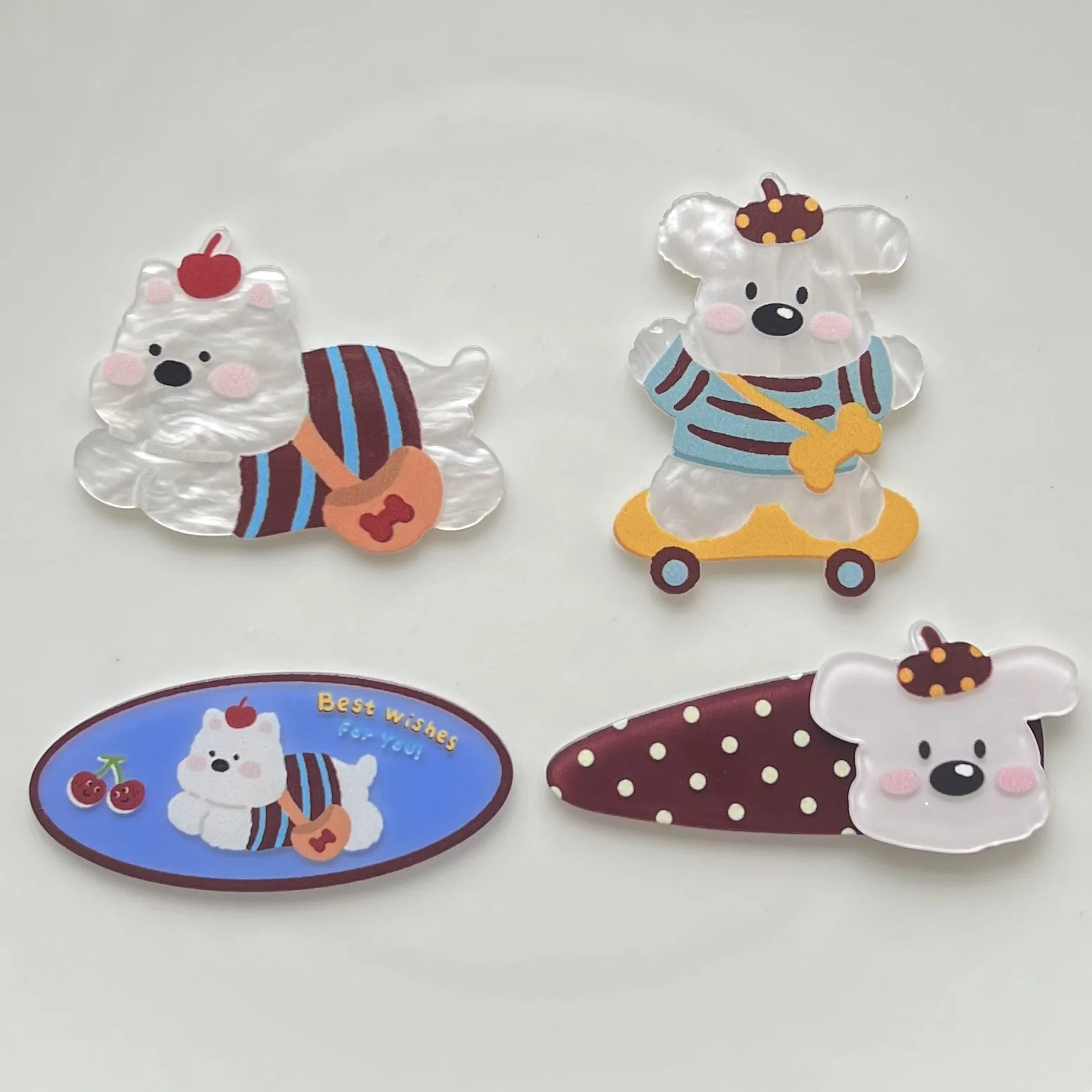 

5pcs New autumn and winter coffee color backpack puppy acrylic accessories DIY headgear handmade materials mobile phone case acc