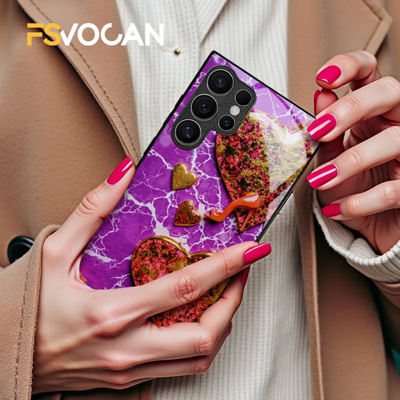 愛ハイヒールの靴大理石サムスンギャラクシー S25 S24 S23 S22 S21 S20 FE プラスウルトラ A53 A52 A52s A54 A32 A33 A34 A35 A55 A56