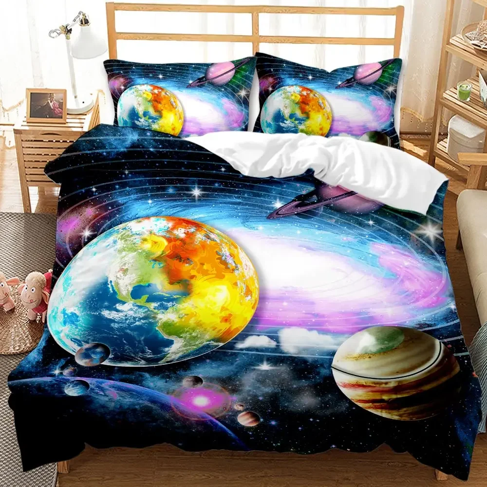 Galaxy Duvet Cover Set Twin Queen Size for Girls Boys Teens Room Outer Space Theme Starry Sky Bedding Set Cosmos Comforter Cover