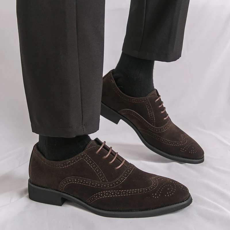 العلامة التجارية الأعمال حفل زفاف أحذية من الجلد الرسمي جودة البقرة المدبوغ لينة مريحة المتسكعون في الهواء الطلق وأشار أحذية قيادة رجالية #3