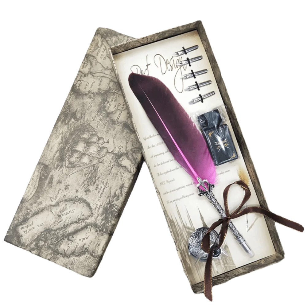 

Набор перьевых ручек для каллиграфии без чернил, в ретро-стиле, с резным основанием, сменные перья 0.5-3 мм, разные цвета