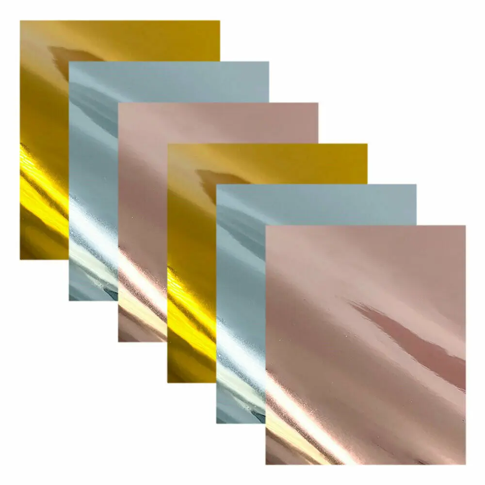 Gold Silver Rose Gold Permanent Adhesive Craft Vinyl Film 6pcs 12\