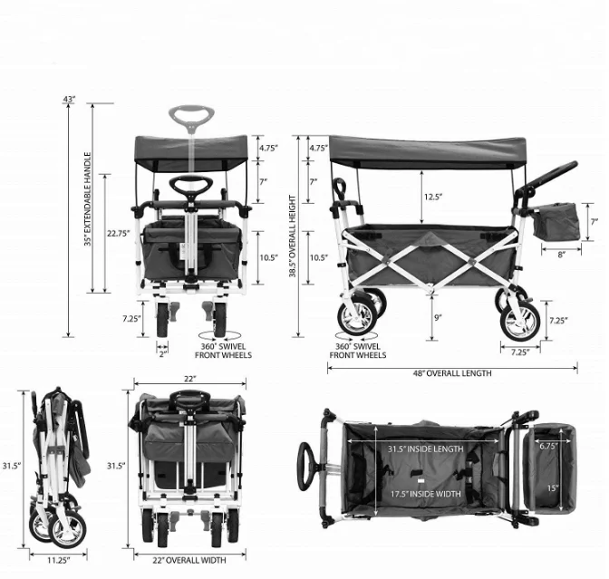 High Quality Children Cargo Cart Folding Trolley Children Folding Car Cart Manufacturing