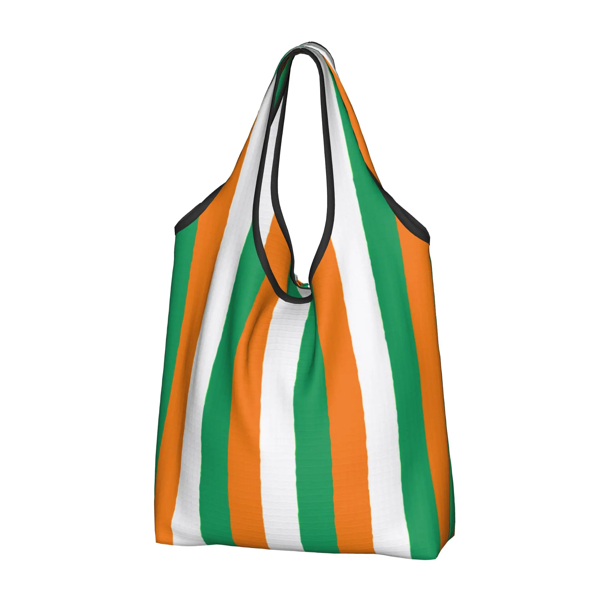 Funny Print Cote d'Ivoire Flag Tote Shopping Bag Portable Shopper Shoulder  Handbag
