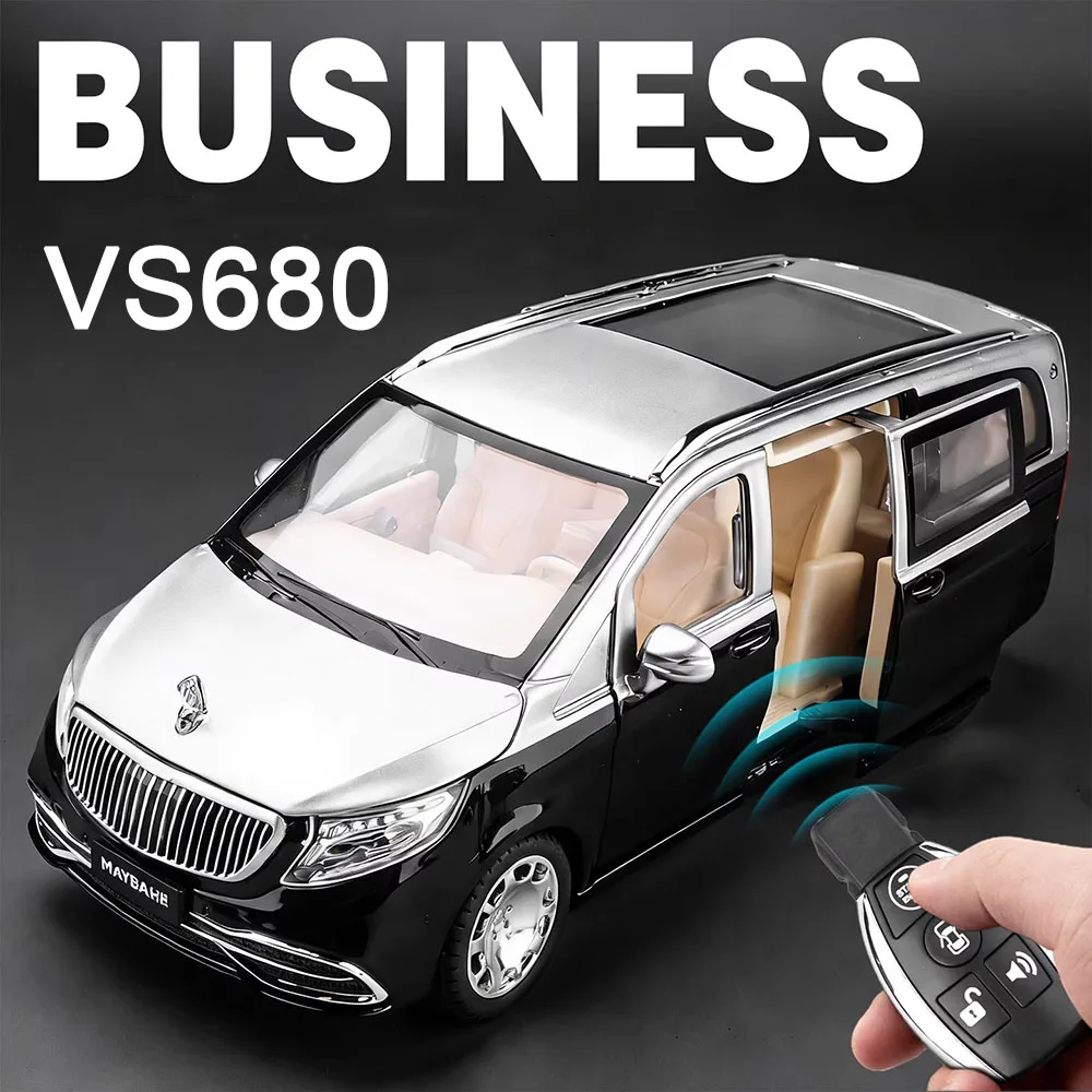 

Машинки-модели из сплава 1:24 VS680, игрушки, с функцией отката, светом и звуком, открывающиеся двери, для детского развития и развлечений