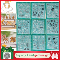 Lion Tiger Deer Squirrel Zebra Cat Dog Hippo Elephant Bird Bee Rabbit Mouse Cow Sheep Clear Stamps and Metal Cutting Dies Set