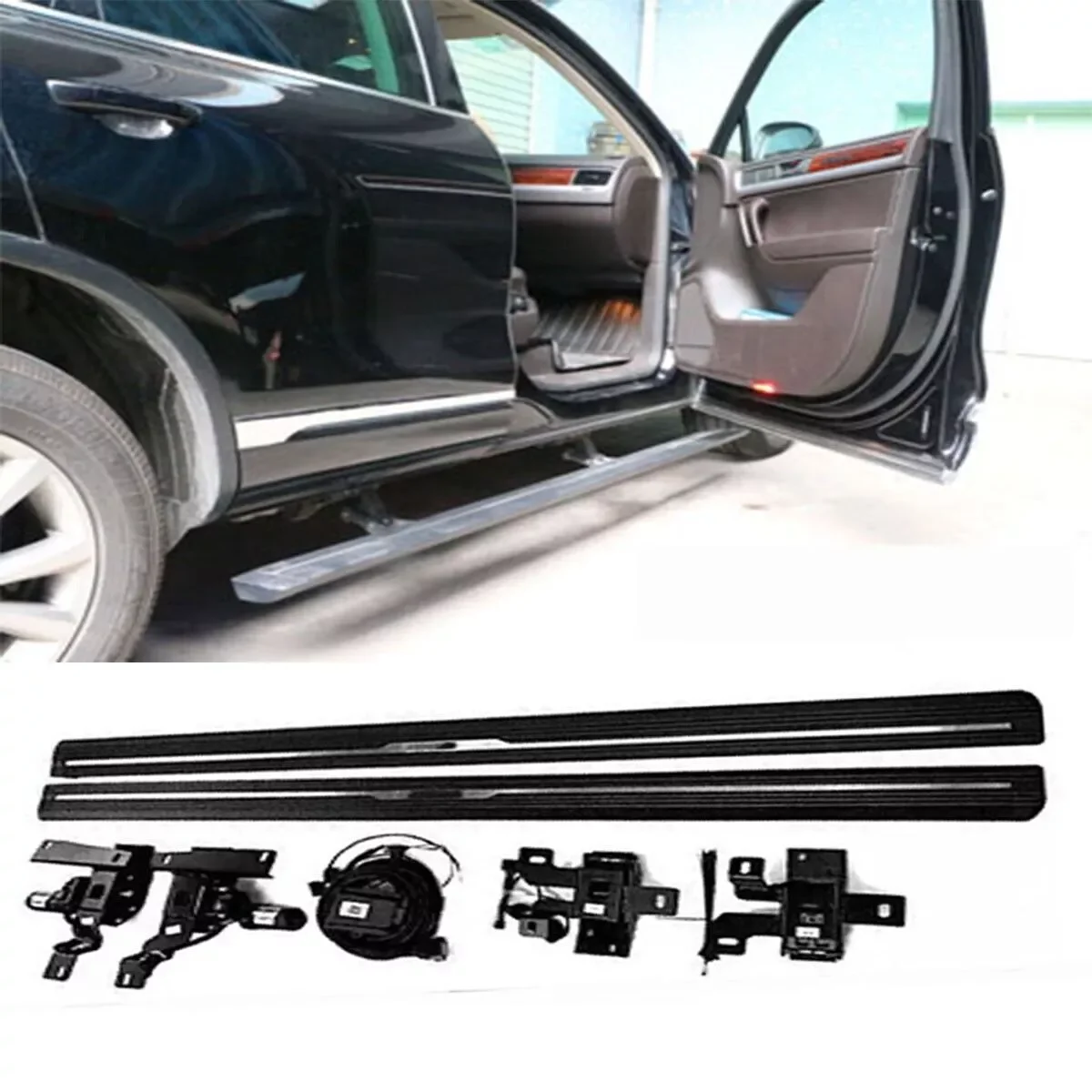 Deployed Running Boards Electric Side Steps Fits for V.W. Touareg 2011-2018 Aluminium