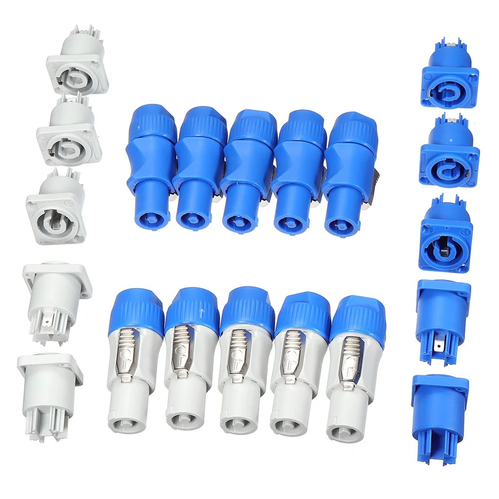 10sets =5sets Blue+5sets Gray PowerCON Type A NAC3FCA+NAC3MPA-1 Chassis Plug Panel Connector