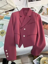Kiesza lyte Fashion Street 2024 Spring Autumn Party Purple Blazers Women High quality Short Coat Ladies Jacket Office Lady Suit