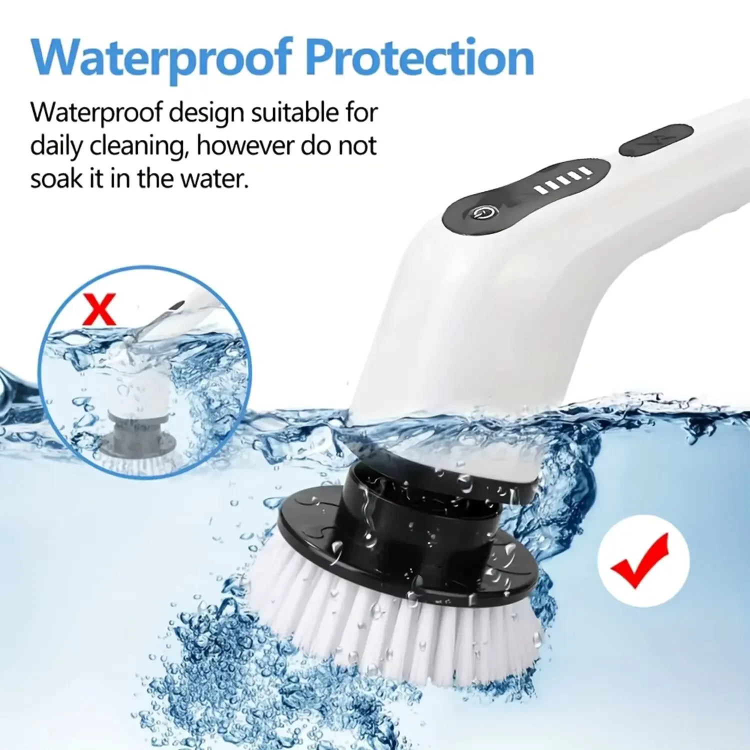 Electric Bathroom Cleaning Brush 9-in-1 Wireless Household Rotation Cleaning Brush for Bathroom Kitchen Toilet Cleaning Scrubber