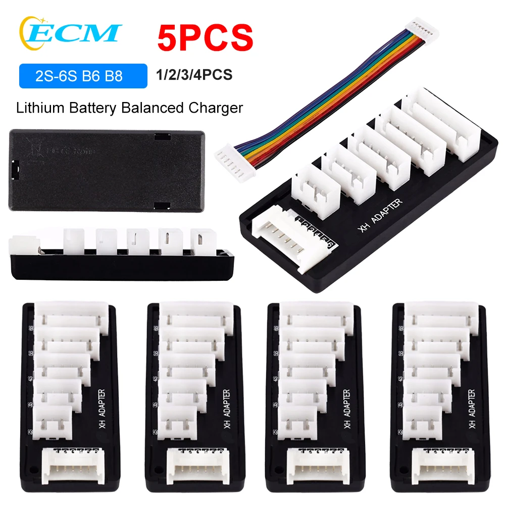 1-5PCS 1S/2S/3S/4S/5S/6S Lipo Battery Balance Charger Cable Lithium Battery Balanced Charger Expansion JST XH Adapter Board