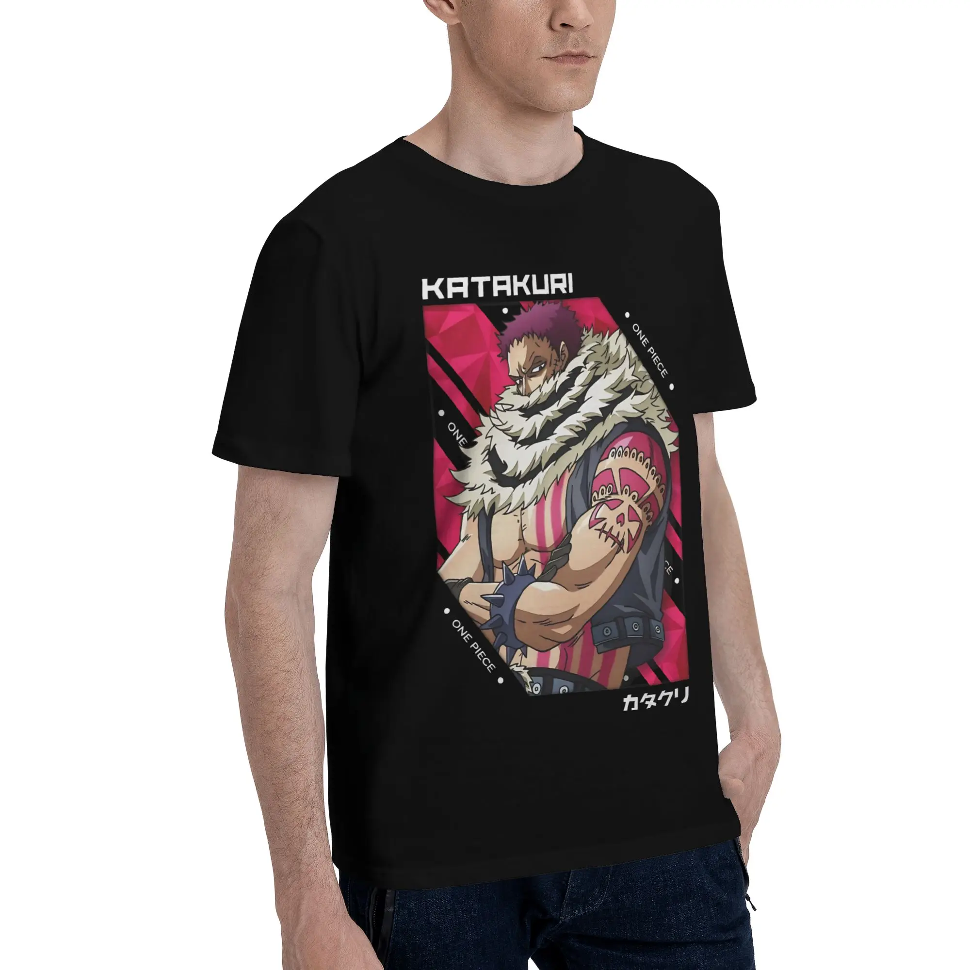 Charlotte Katakuri One Piece v Funny Graphic 100% Cotton T-Shirt Bandai ONE PIECE Tops Tees For Men