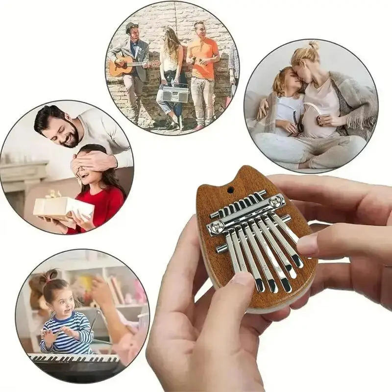 Piano de pulgar Kalimba pequeño, 8 teclas, Kalimba de dedo pequeño de madera, 8 teclas, Piano de pulgar, Piano Musical de bolsillo para principiantes, madera maciza